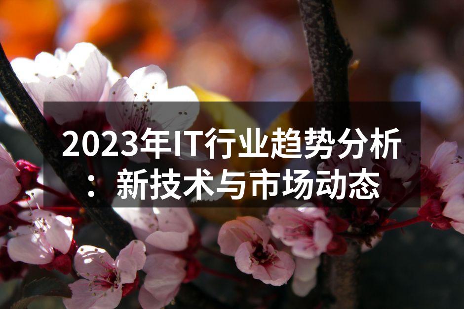 2023年IT行业趋势分析：新技术与市场